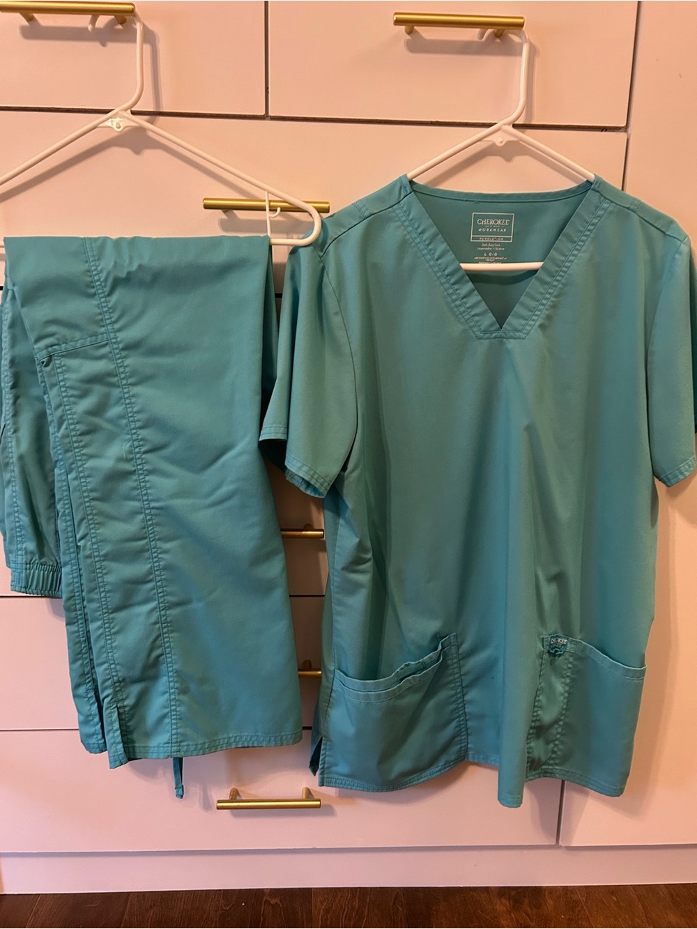 Cherokee Teal Workwear Scrub Top